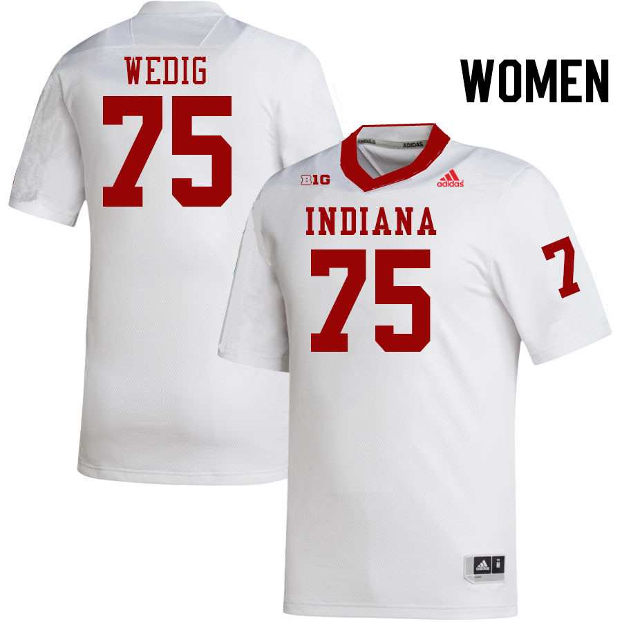 Women #75 Trey Wedig Indiana Hoosiers College Football Jerseys Stitched-White